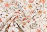 Rippjersey mit Blumen, wollweiß, 0,5 m