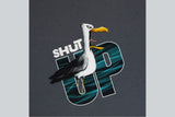 Canvas Panel "Seagull Ole", Thorsten Berger, grau, petrol