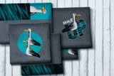 Canvas Panel "Seagull Ole", Thorsten Berger, grau, petrol