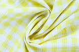 Seersucker, Karo, gelb, weiß, Qjutie Box, 0,5 m