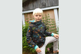 Stoffpaket Sweat + Bündchen, Skateboards, anthrazit, orange