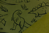 Softshell mit Dinosauriern, khaki, grün, 0,5 m