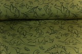 Softshell mit Dinosauriern, khaki, grün, 0,5 m