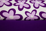 Stoffpaket Jersey + Bündchen Jersey mit Blumen, wollweiß, lila