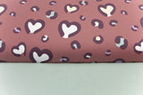 Stoffpaket French Terry + Bündchen mit Herzen, mauve, altmint