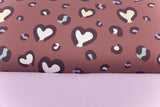 Stoffpaket French Terry + Bündchen mit Herzen, mauve, flieder