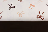 Stoffpaket French Terry + Bündchen mit Schleifen, wollweiß, dunkelbraun