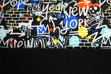 Stoffpaket Jersey + Bündchen Graffiti, schwarz