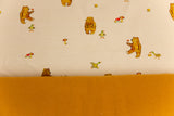 Stoffpaket Jersey + Bündchen Jersey mit Bären und Pilzen, beige, ocker
