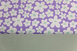 Stoffpaket Jersey + Bündchen Jersey mit Blumen, lavendel, altmint