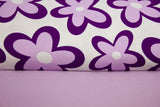 Stoffpaket Jersey + Bündchen Jersey mit Blumen, wollweiß, flieder