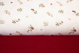 Stoffpaket Jersey + Bündchen Jersey mit Blumen, wollweiß, bordeaux