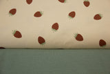 Stoffpaket Jersey + Bündchen Jersey mit Erdbeeren, beige, altmint