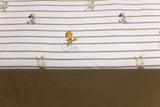 Stoffpaket Jersey + Bündchen Jersey mit Tierkindern, gestreift, weiß, oliv