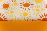 Stoffpaket mit Sonne-Muster senfgelb – Meterware im Set kaufen