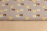Stoffpaket Jersey + Bündchen Jersey mit Bären, taupe, beige