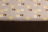 Stoffpaket Jersey + Bündchen Jersey mit Bären, taupe, braun
