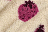 Teddyfleece Jacquard Erdbeeren, beige, 0,5 m