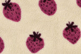 Teddyfleece Jacquard Erdbeeren, beige, 0,5 m