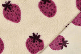 Teddyfleece Jacquard Erdbeeren, beige, 0,5 m