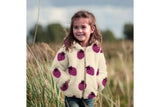 Teddyfleece Jacquard Erdbeeren, beige, 0,5 m