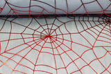 Feintüll, Tüll "Spider Web", schwarz, rot, 0,5 m