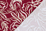 Viskose Twill Blumen, bordeaux, 0,5 m