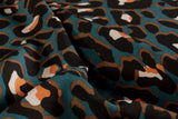 Viskose Webware Leo Print, petrol, 0,5 m