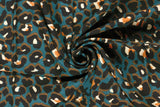 Viskose Webware Leo Print, petrol, 0,5 m