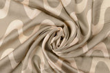 Viskose Satin mit Wellen Muster, beige, 0,5 m