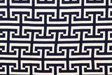 Viskose Satin geometrisch, marine, 0,5 m