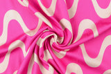 Viskose Satin mit Wellen Muster, pink, 0,5 m