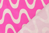 Viskose Satin mit Wellen Muster, pink, 0,5 m