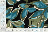 Viskose Twill Blumen, oliv, schwarz, 0,5 m