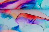 Viskose Webware, aquarell, lila, türkis, 0,5 m