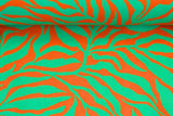 Viskose Webware, "Zebra Jungle" by bienvenido colorido, türkis, orange, 0,5 m