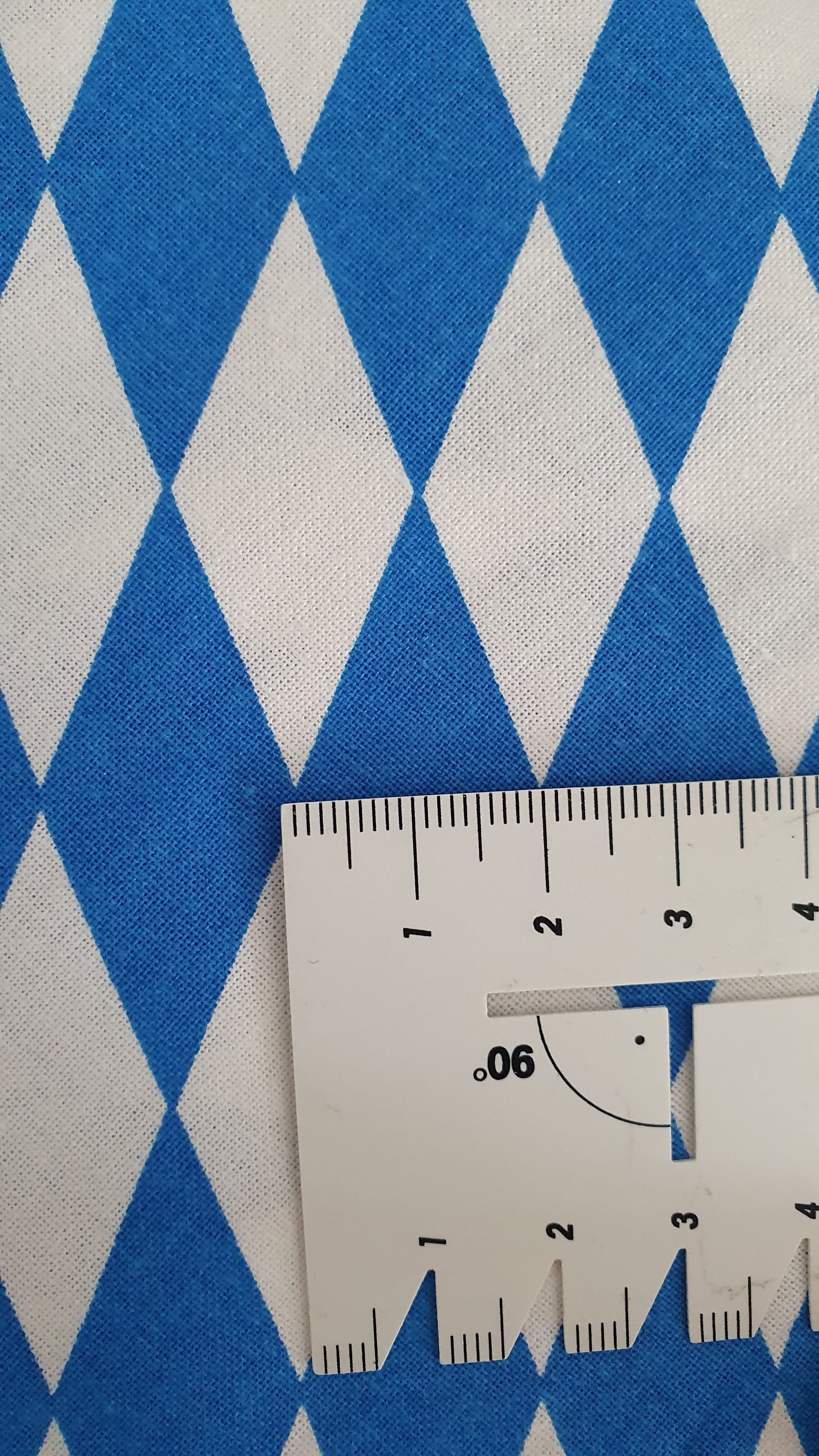 Baumwollwebware, Bayern, Raute, blau, weiß, 0,5 m
