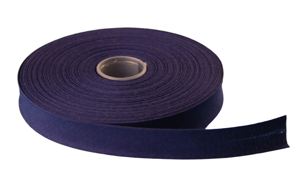 1 m Schrägband Baumwolle, 18 mm, gefalzt, dunkelblau