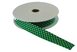 1 m Schrägband Baumwolle, 20 mm, gefalzt, mit Tupfen, grün