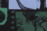 Stoffpaket Sweat + Bündchen, Dinosaurier, smaragd, schwarz