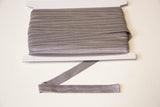 Elastisches Einfassband, Falzgummi, 15 mm, mittelgrau, 1 Meter