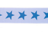 Gummiband mit Sternen, 4 cm, hellblau, 0,5 m