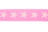 Gummiband mit Sternen, 4 cm, rosa, 0,5 m