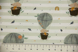Jersey mit Mäusen in Heißluftballons, Fräulein von Julie, weiß-hellgrün, 0,5 m
