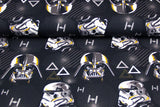Stoffpaket Jersey + Bündchen, Star Wars, anthrazit, senfgelb