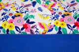 Stoffpaket Jersey mit Vögeln und Blumen, blau