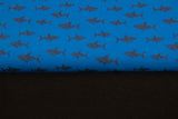 Stoffpaket Jersey mit Haien, blau, schwarz