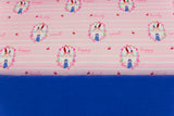 Stoffpaket Jersey mit Hasen, rosa, blau