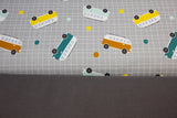 Stoffpaket French Terry + Bündchen mit Bussen, grau, anthrazit