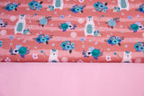 Stoffpaket Jersey + Bündchen mit Bären, altrosa, rosa